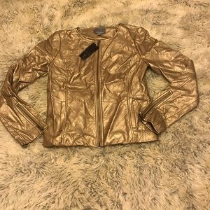 gold pleather jacket